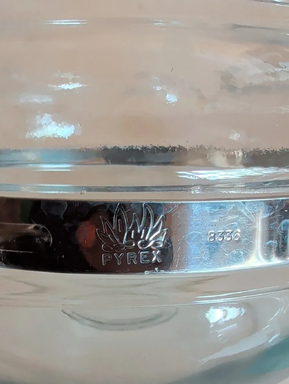 VTG. Pyrex Flameware Clear Glass Teapot with Silver Accent Lid. Made In USA